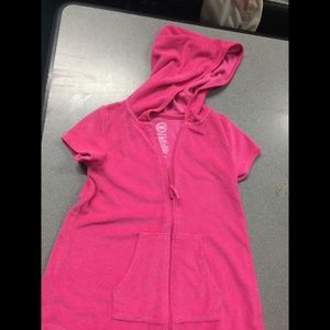 Toddlers pink bathing suit cover